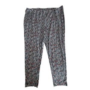 Terra & Sky Womens Leggings 3X Floral Navy Blue Ditsy Print TS102147P